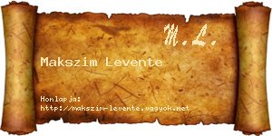 Makszim Levente névjegykártya