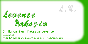 levente makszim business card